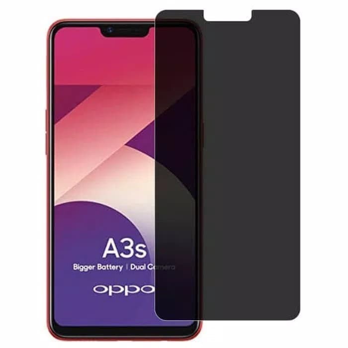 Tempered Glass Spy Oppo A3s Oppo F7 Anti Gores Privacy Full Hitam
