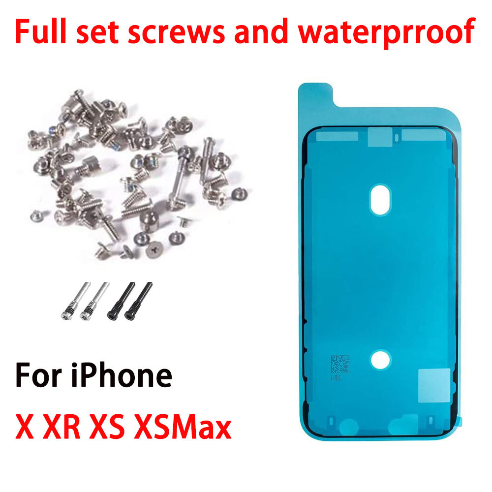 Set Lengkap Sekrup Untuk iPhone X XR XS Max Termasuk Sekrup Bawah Dan Penggantian Lem Tahan Air LCD