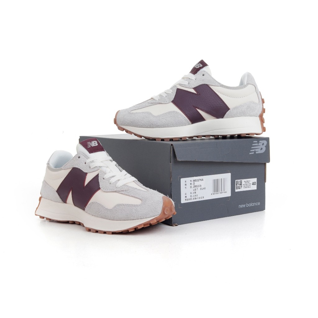Sepatu  New Balance WS327KA Moonbeam White Grey Burgundy - NB 327