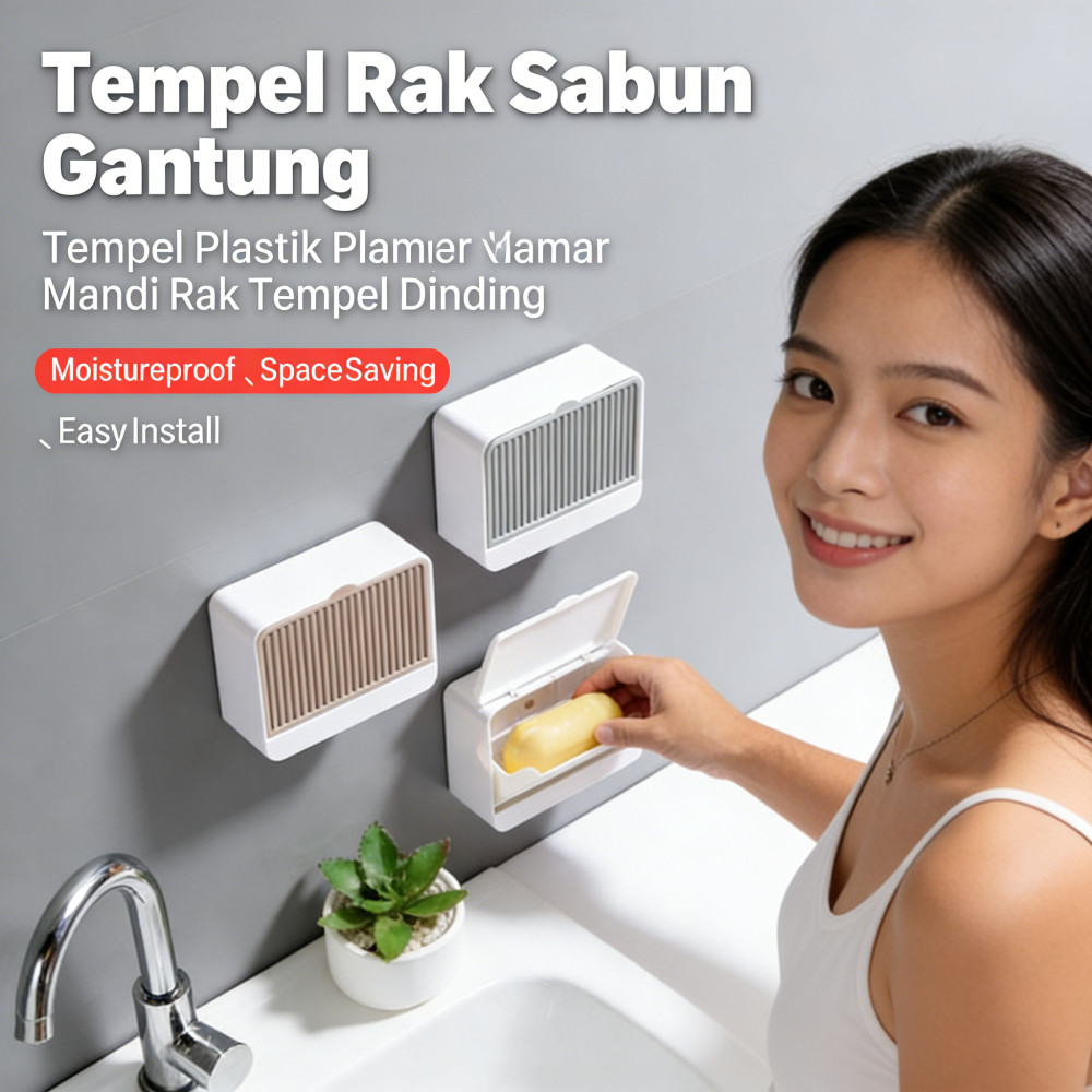 Rak Sabun Tempel Dinding Tempat Mandi Plastik Rak Tempel Kamar Rak Sabun