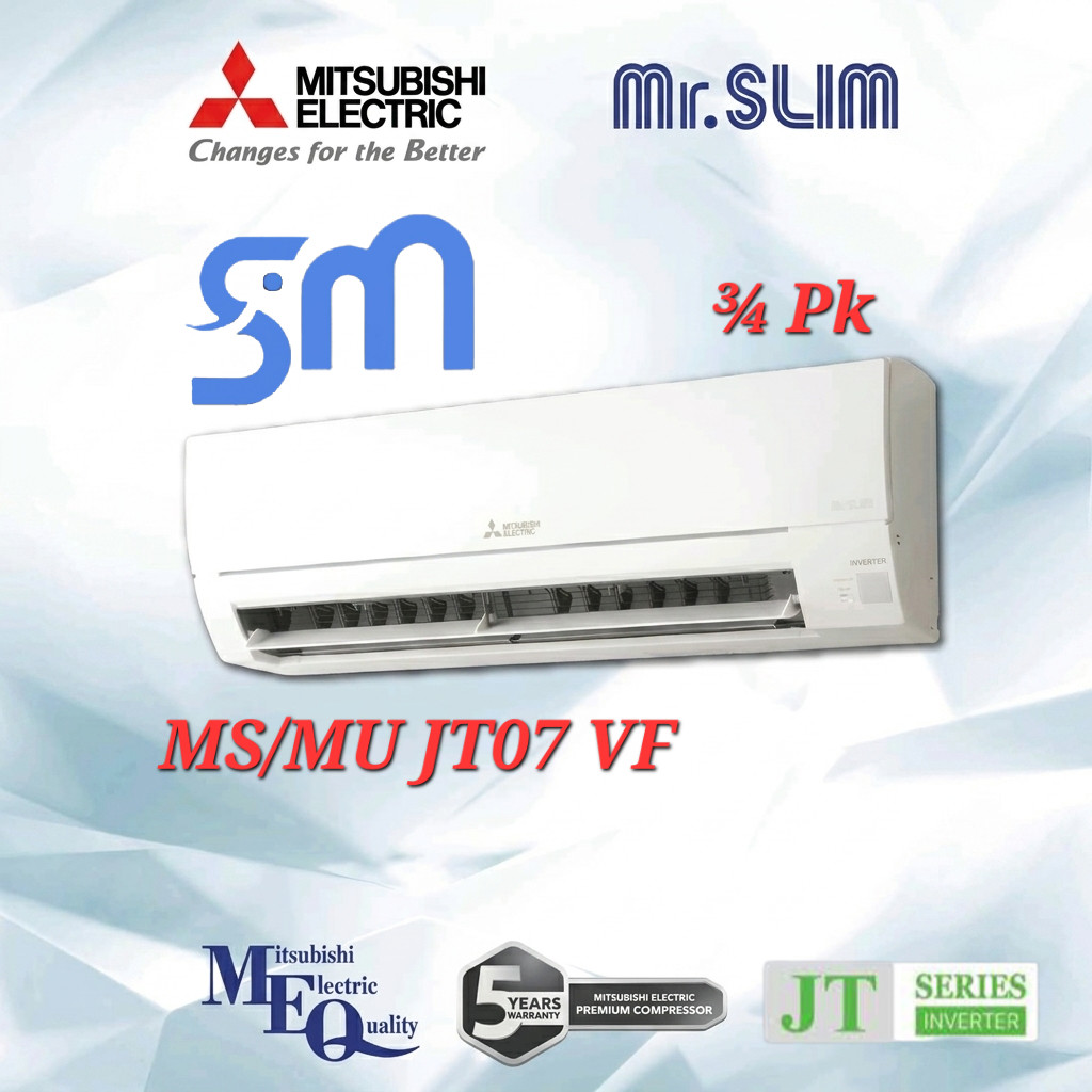 AC Mitsubishi Electric 1/2 pk MS-JT05VF inverter MR SLIM MS JT07 VF Freon R32 Thailand