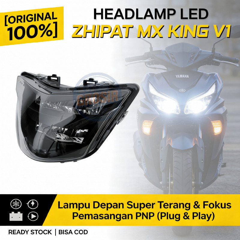 Headlamp LED Zhipat MX King V1 Y15ZR PNP Tanpa Ubah Arus - Lampu Depan Motor LED