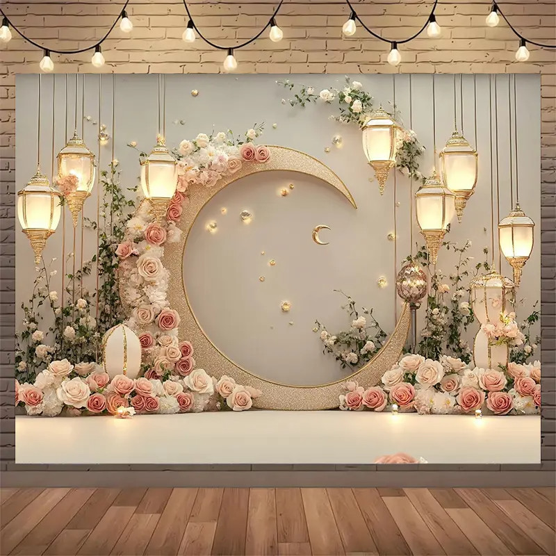 Hari Raya Decorations Banners Eid Mubarak Background Ramadan Backdrop Ramadhan Muslim Aidilfitri Pol