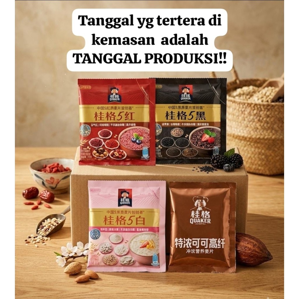 READY STOCK QUAKER INSTAN OATMEAL//QUAKER 5 FIVE MULTIGRAIN OATMEAL SARAPAN SEHAT//QUAKER OATMEAL SA