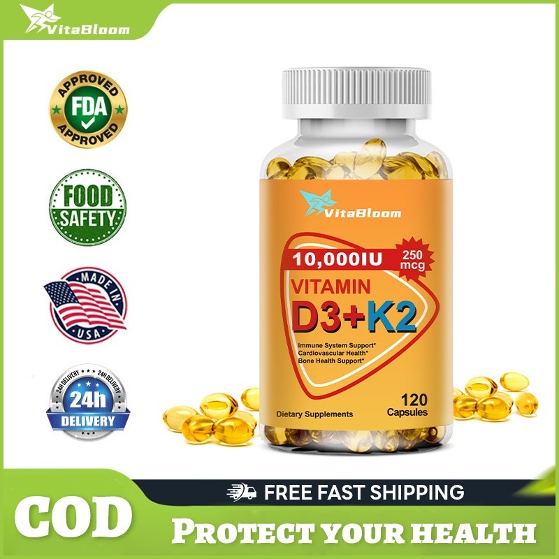 Vitamin D3 + K2 Kalsium Kalsium Meningkatkan Kesehatan Tulang Suplemen Osteoporosis Lansia D3 Untuk 