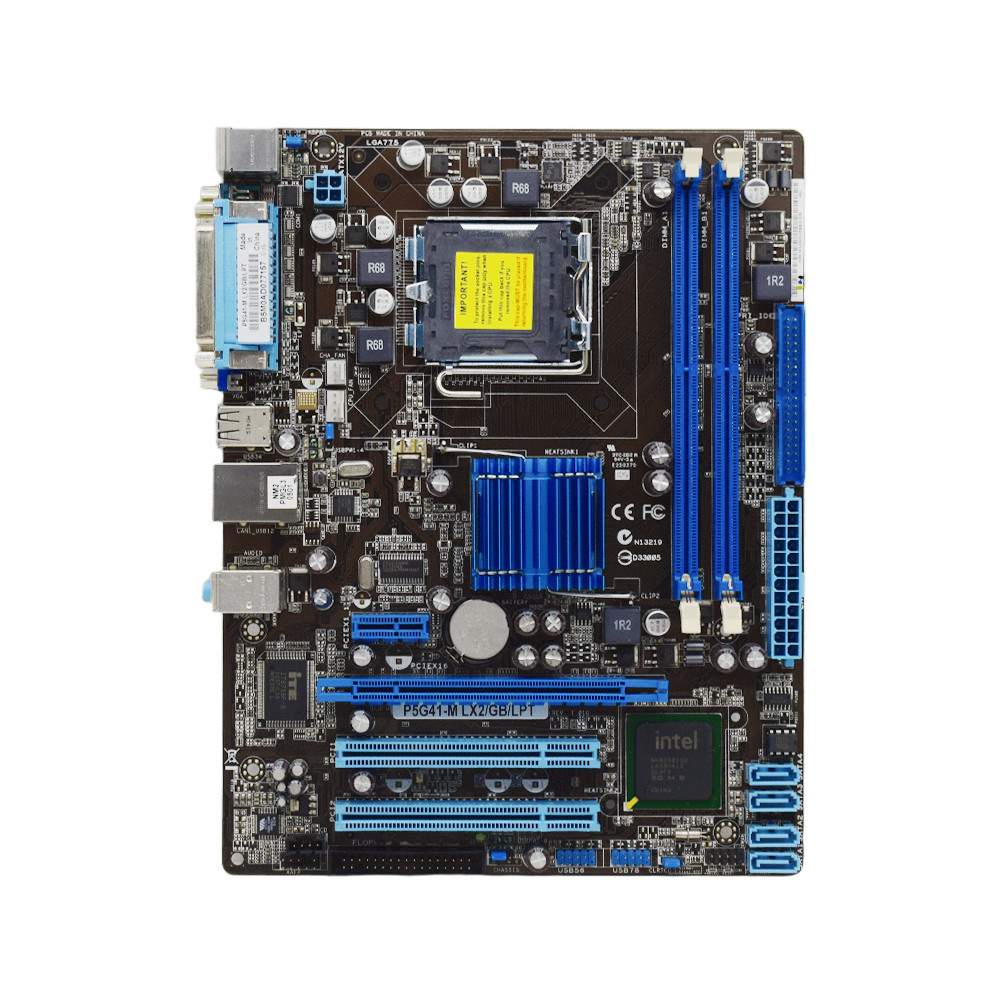 ASUS P5G41-M LX2/GB/LPT Motherboard LGA 775 Intel G41 2xDDR3 1333(OC) 8GB support Core 2 Quad Q8200 