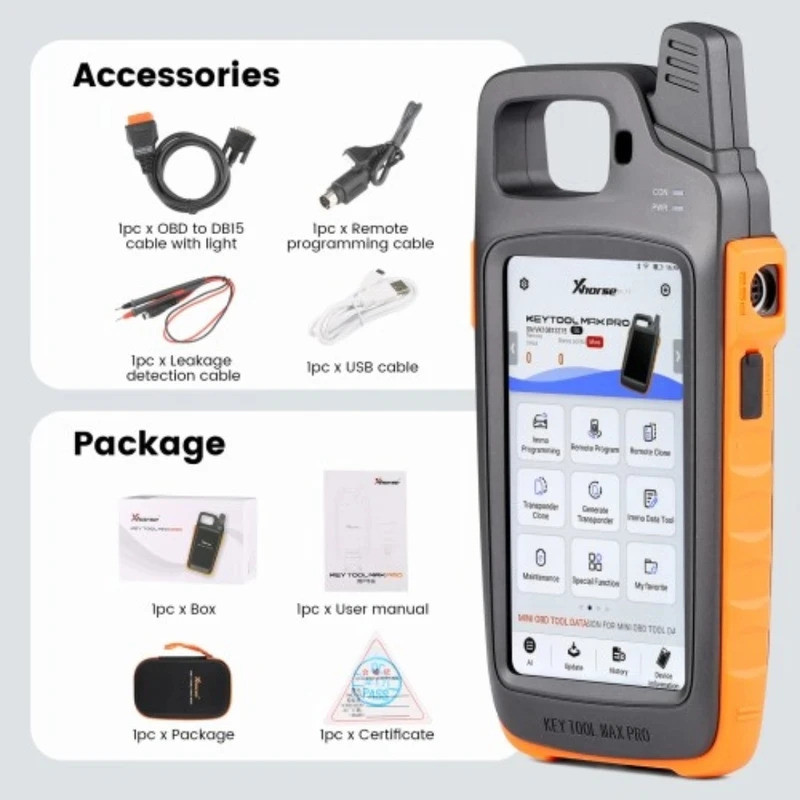 2025 Xhorse VVDI Key Tool Max Pro With MINI OBD Tool Function Support CAN FD/ Voltage and Leakage Cu