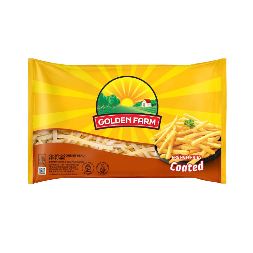 GOLDEN FARM KENTANG BEKU RASA KEJU 1KG