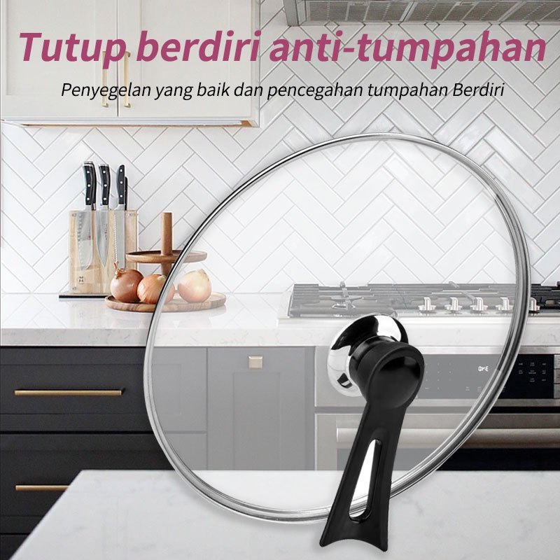 TUTUP PANCI KACA UK 32CM / Tutup Kaca Multifungsi
