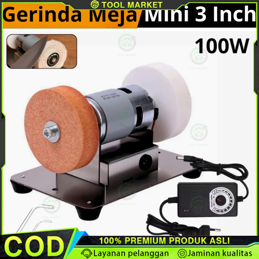 Mesin Gerinda Meja Mini Gerinda Duduk 3 Inch Gerinda Asah Portable 100 W