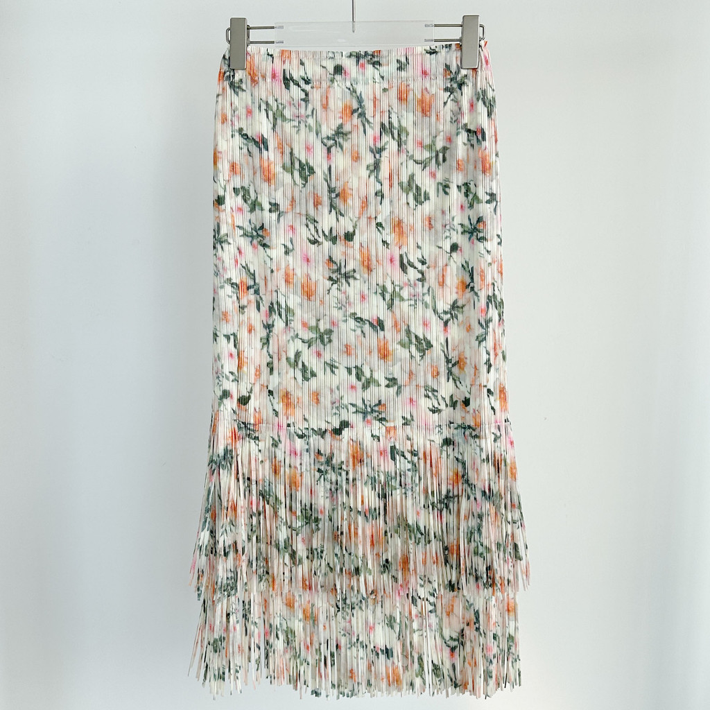 Women's Fashionable Versatile Issey Miyake Pleated Mid-Length Skirt with Tassels