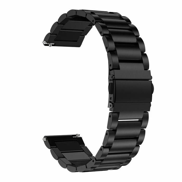 STRAP TALI JAM STAINLESS STEEL FOR FOSSIL SMARTWATCH GEN 4 5 22MM - Black