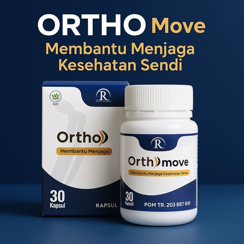 Orthomove (isi 30/60) Obat Herbal Nyeri Sendi Otot Tulang Saraf Kejepit Ortho Move Asli Original Off
