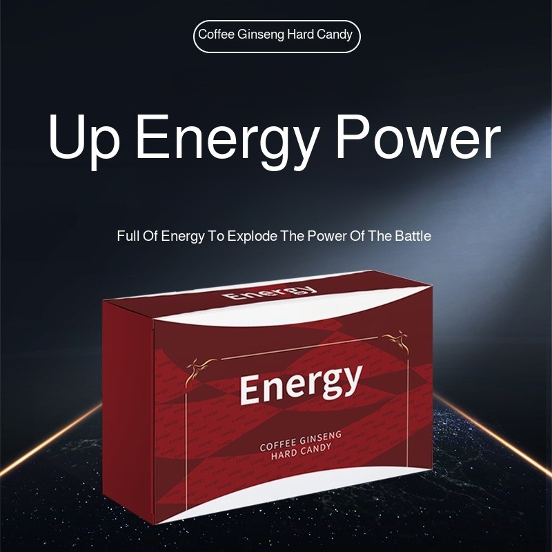 Permen Energi Ginseng Kopi untuk Pria, Permen Energi Keras, Meningkatkan Tingkat Energi, Permen Ener