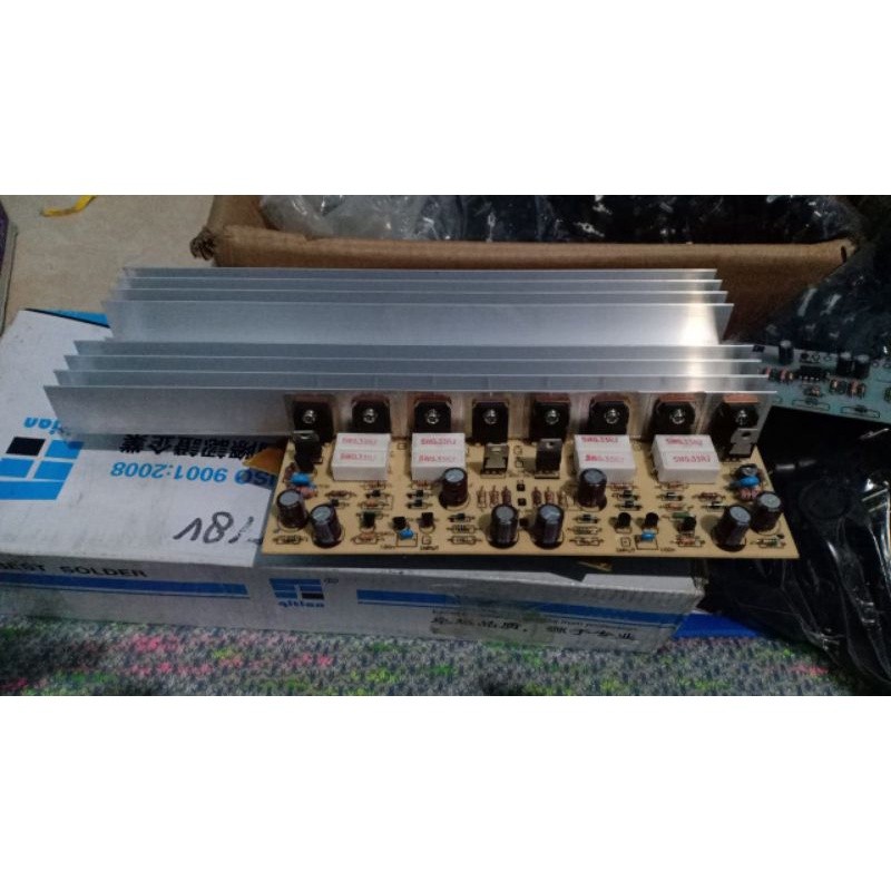 kit driver power 2x300 watt stereo plus transistor 4 set typeD1047 pendingin amplifier ampli rakitan