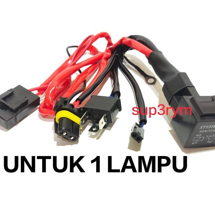 Kabel Relay set Lampu HID Projie Projector Biled LED H4 Motor Mobil - 1 LAMPU