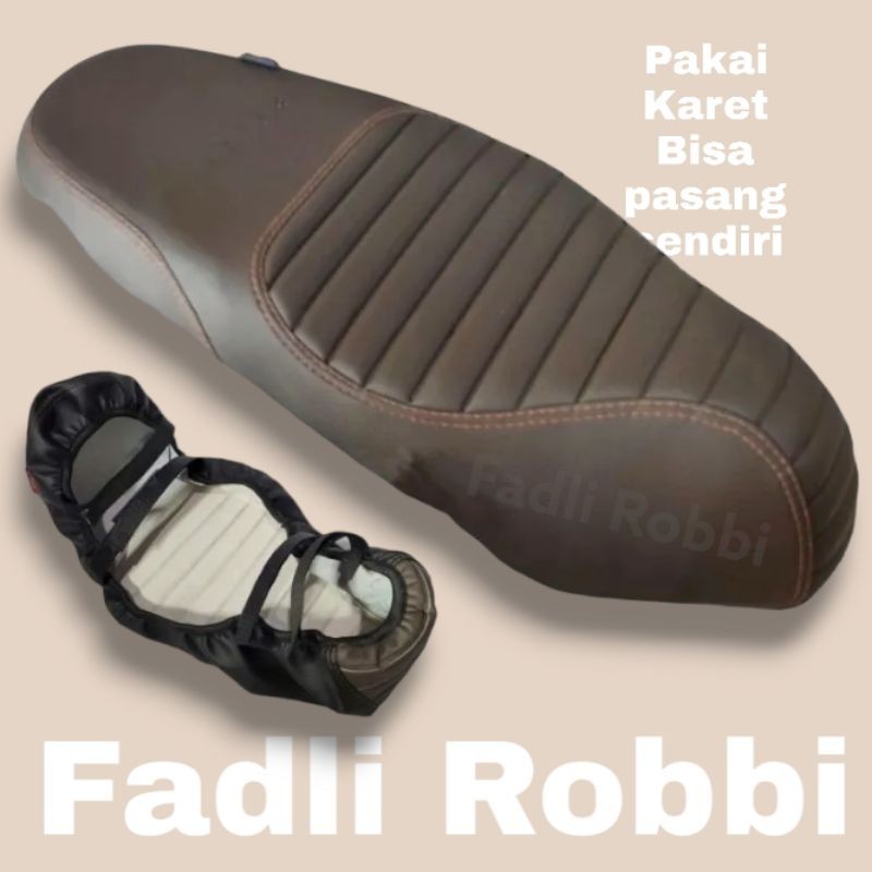 Sarung jok motor CAFERACER Kulit jok motor beat / vario 125 / vario 150 / vario / scoopy / genio / p