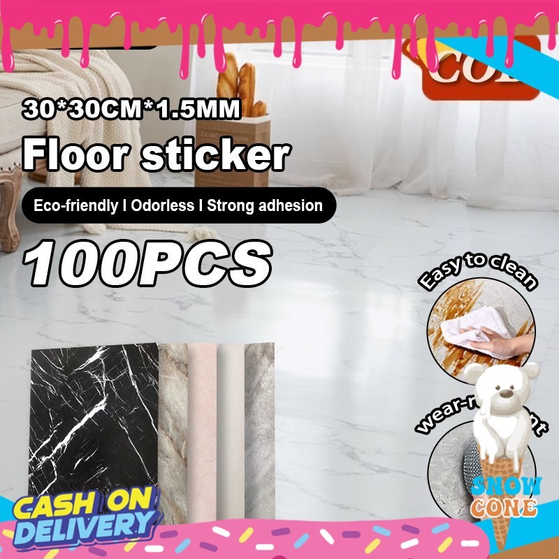 100pcs Stiker Lantai Vinyl Lantai Marmer (30 x 30 cm) / Stiker Vinyl Lantai Marmer Granit / Stiker L