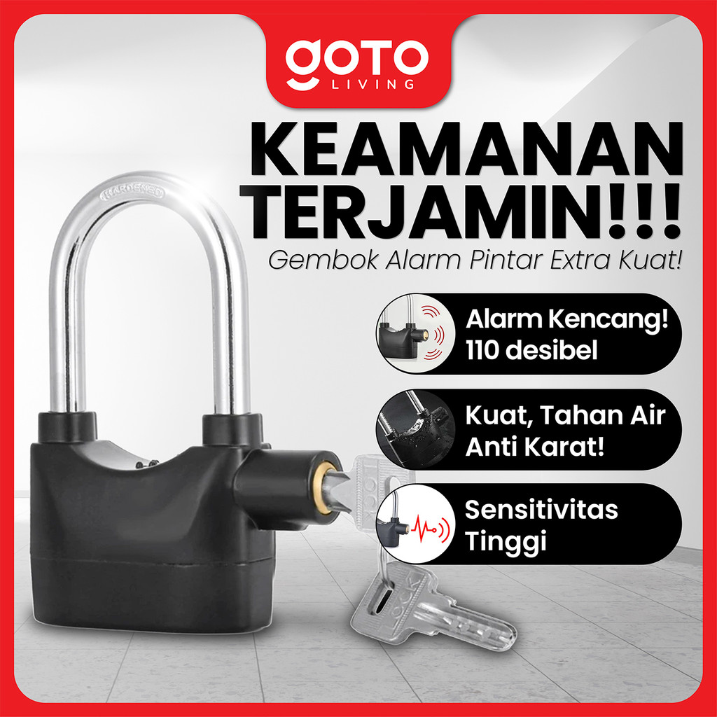 Goto Spectra Kunci Gembok Alarm Cakram Sepeda Motor Pagar Anti Maling