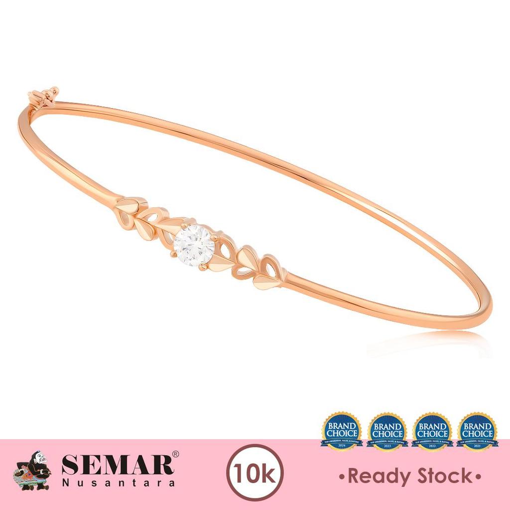 Gelang Emas Bangle Ordelia Heart Solitaire Gold 10K Semar Nusantara