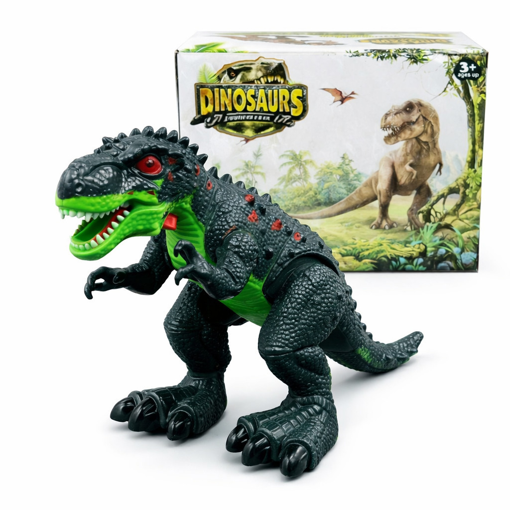 Mainan Dinosaurus T-rex Baterai Bisa Jalan, Ada Lampu dan Suara - Mainan Anak Hewan