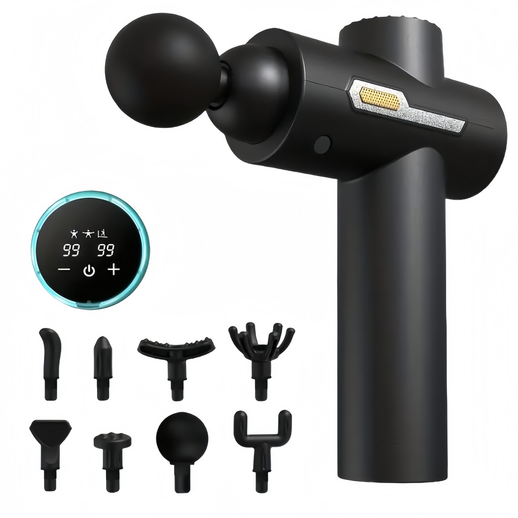 YOSYO Massage Gun, Deep Tissue Massage Gun for Pain Relief, with 8 Massage Heads and 6 Speeds