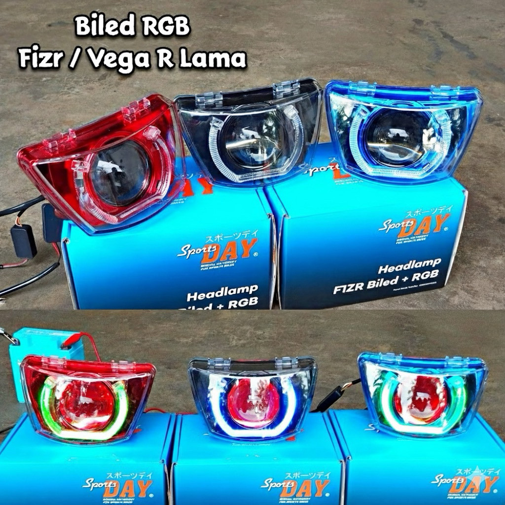 REFLEKTOR Biled RGB Projie Custom - Headlamp Lampu Depan LED | Yamaha FIZR F1ZR Vega R Lama