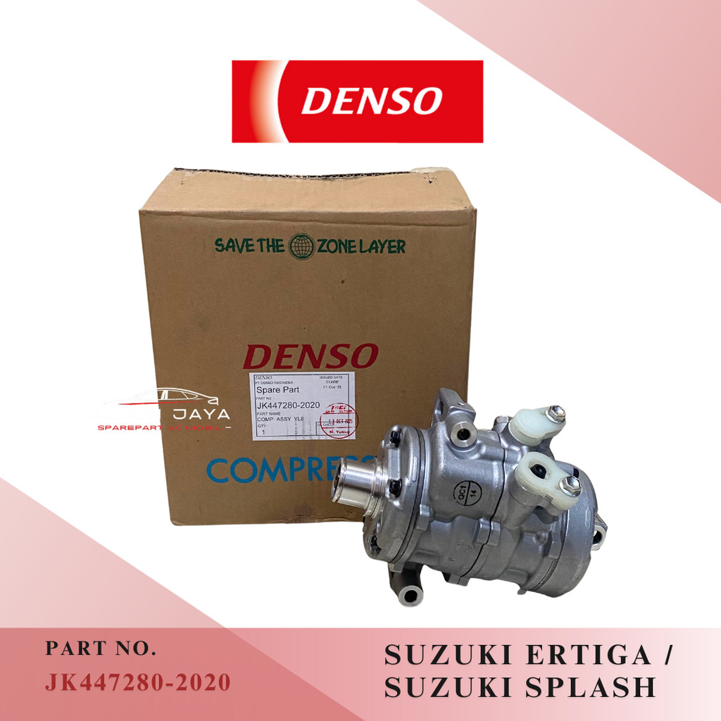COMPRESSOR KOMPRESOR AC MOBIL SUZUKI ERTIGA SUZUKI SPLASH SWIFT NEW WAGON R DENSO ASLI JK447280-2020