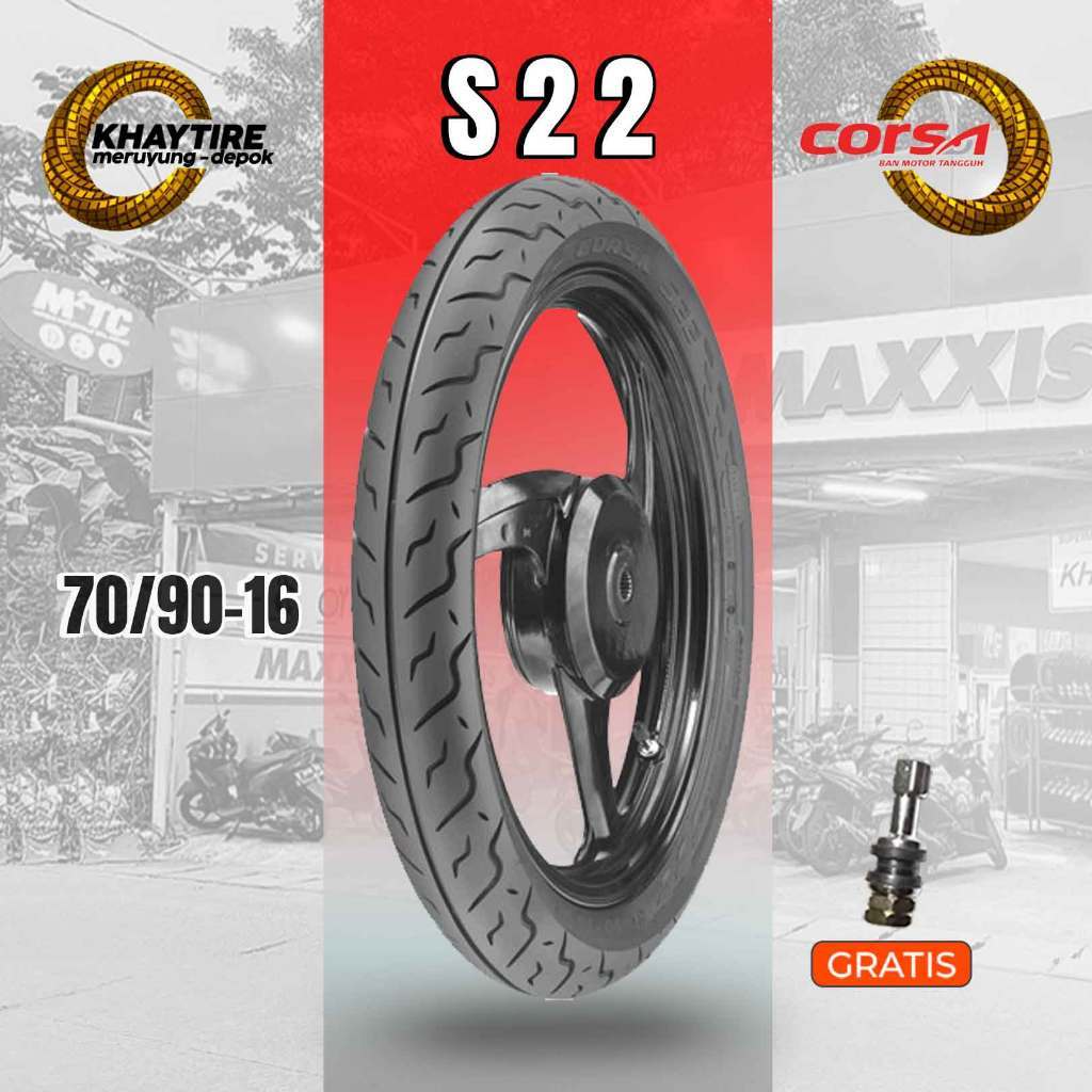 Ban Motor SKYWAVE - HAYATE - NOUVO CORSA S22 70/90 Ring 16 Tubeless