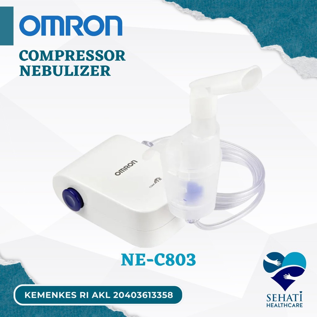 Omron Compressor Nebulizer NE-C803 Alat Bantu Pernafasan Inhaler Peralatan Terapi Penguapan Uap Nafa