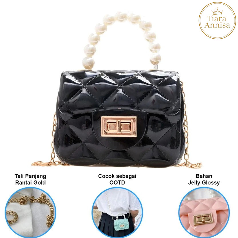 Annisa - Tas Jelly Mini Tas Anak Tas Jelly Mutiara Anak Jelly Mini Glossy Tas Anak Cewek Tas Cantik