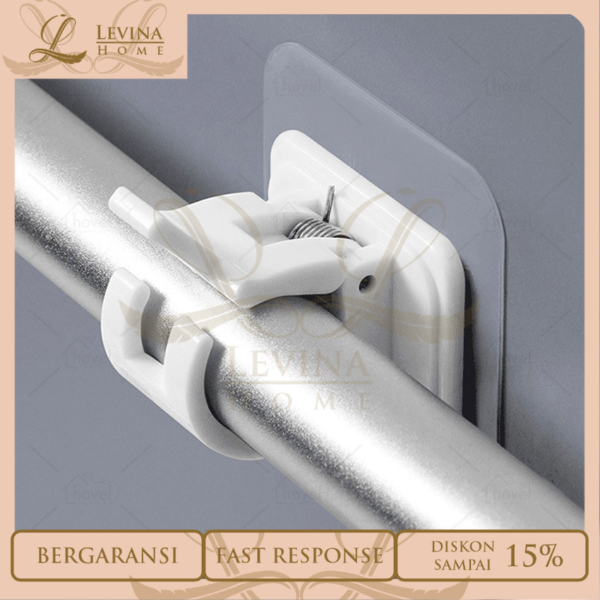 Magic Hook Tempel Dinding Perekat Tiang Gorden Anti Air [Levina Home]
