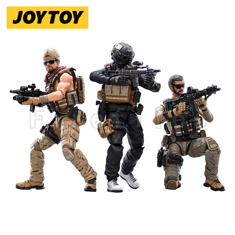 1/18 JOYTOY Action Figure (3PCS/SET) Hardcore Mercenary Trio Anime Collection Model Toy