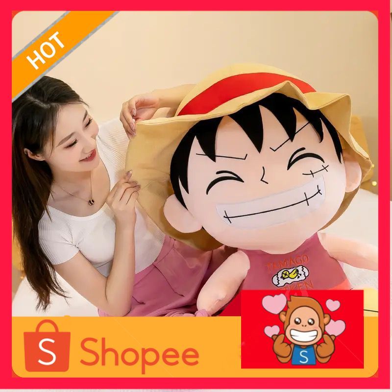 Boneka One Piece Monkey D Luffy Chopper Boneka Anime One Piece Ukuran Jumbo 50cm