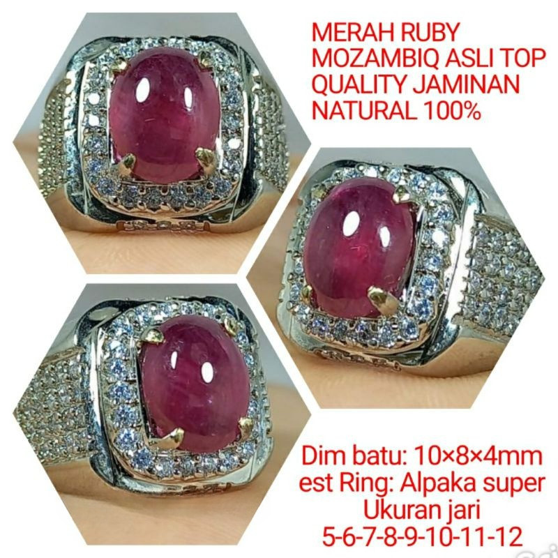 CINCIN BATU MERAH RUBY PIGEON BLADE ASLI NATURAL 100%