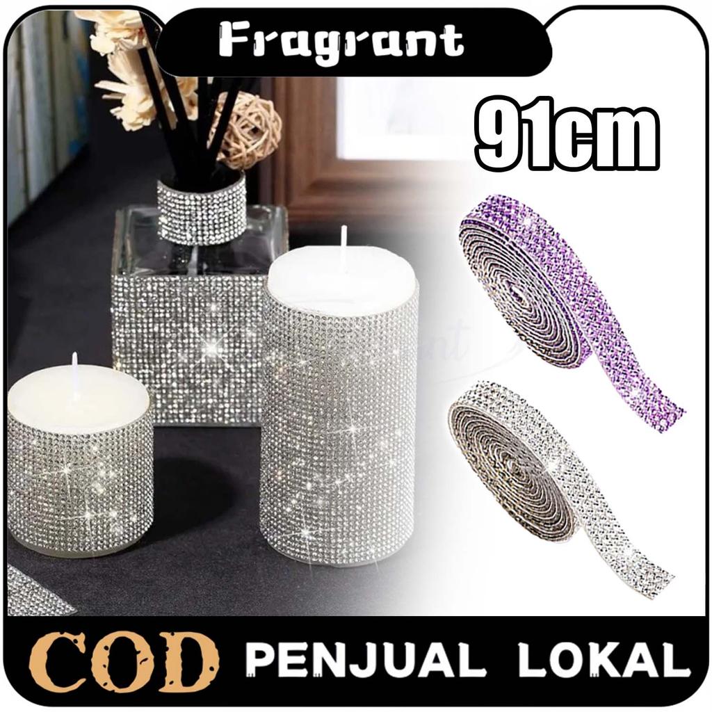 Rhinestone Sticker 91cm Bling Bling Crystal Sticker DIY Stiker Kristal Berlian Untuk Dekorasi Mobil