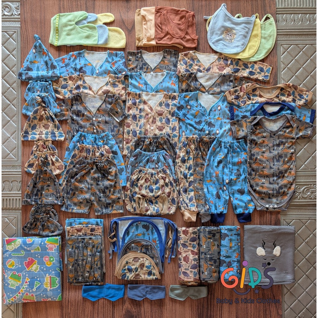Paket Newborn Hemat 65 PCS Perlengkapan Lahiran Bayi 0-3 Bulan Set Lengkap Gulden Kids