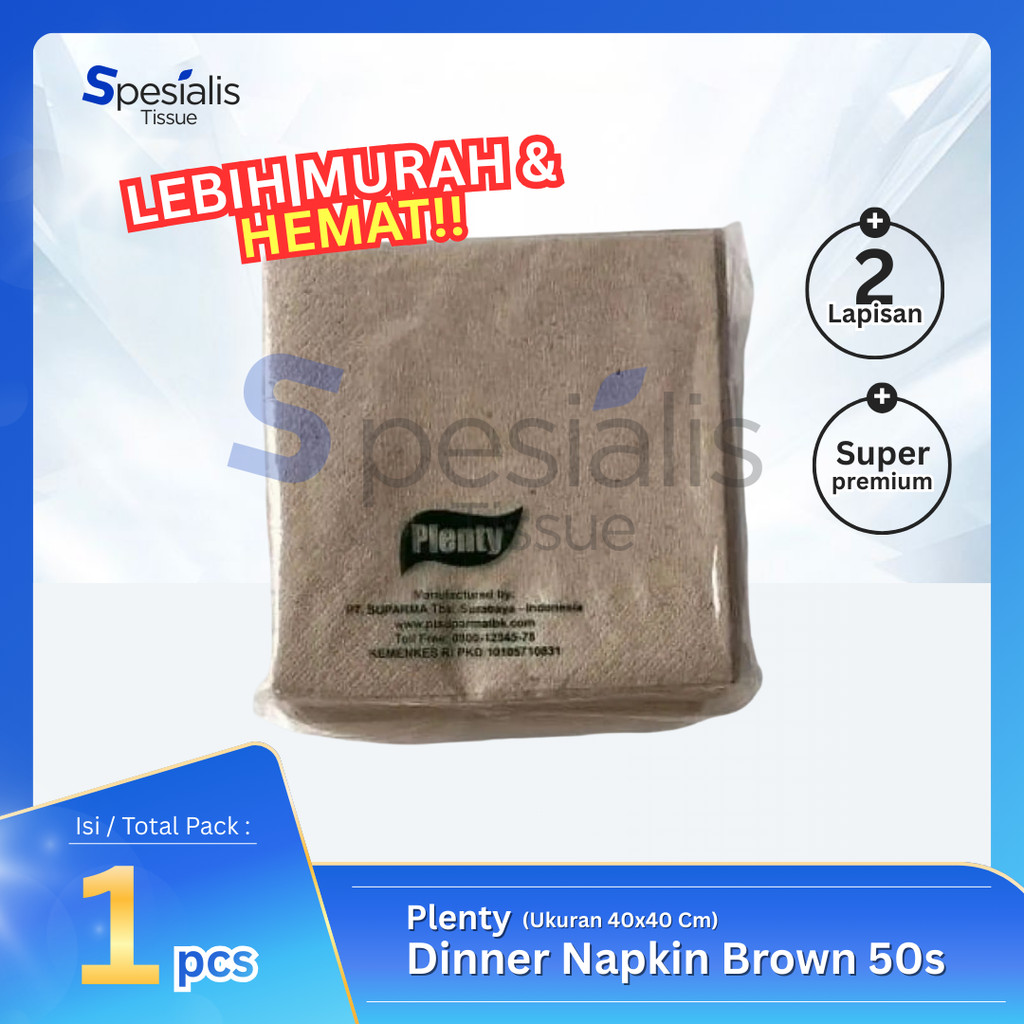 Tissue plenty brown cocktail napkin 100 sheets