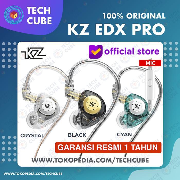 KZ EDX PRO with MIC In Ear Earphone Headset Driver Alt ZSN PRO ZST - Black, TANPA KABEL