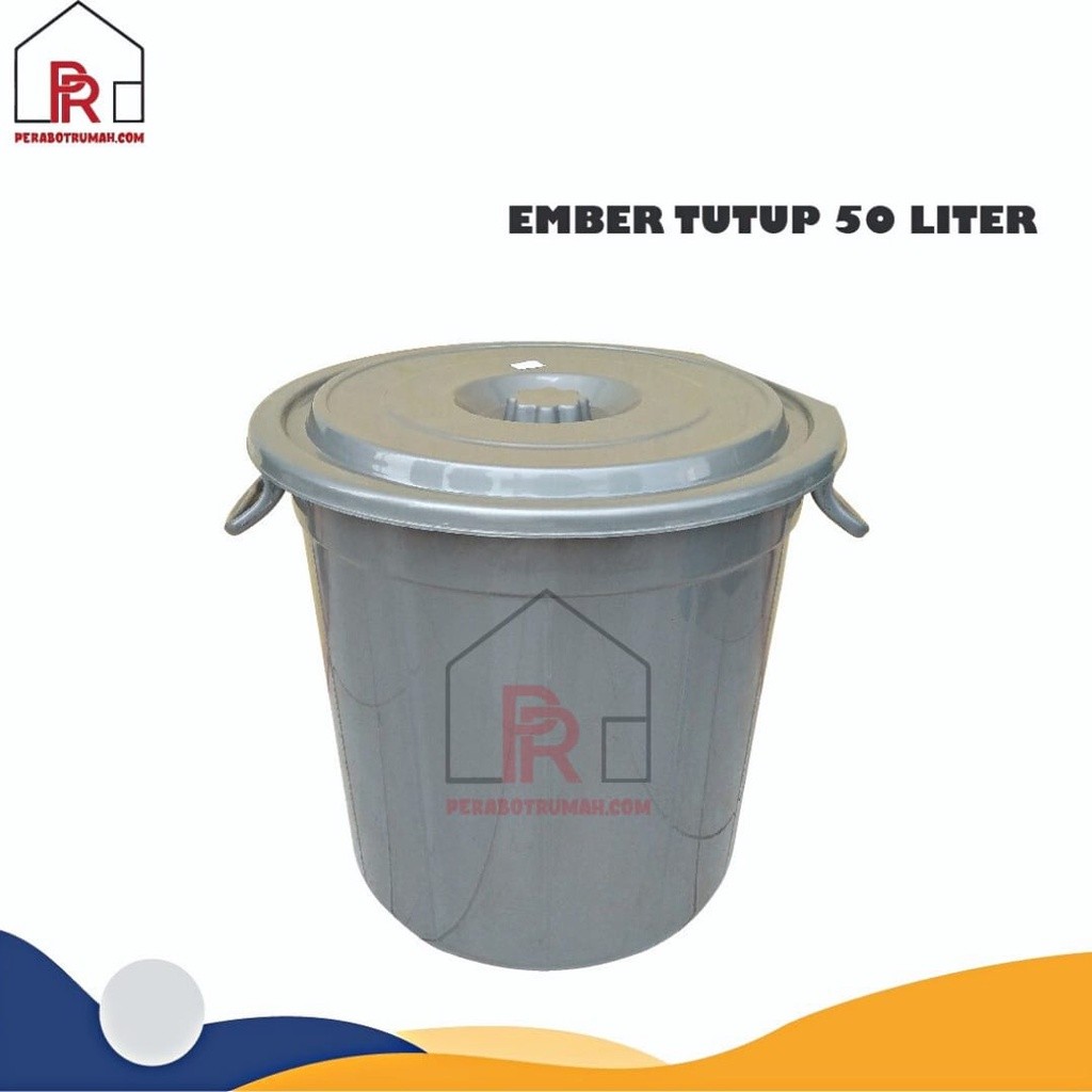 HappymeStore - Ember Tutup Besar 30 L & 50 Liter Ember Bak Tampung Air Ember Abu Aesthetic