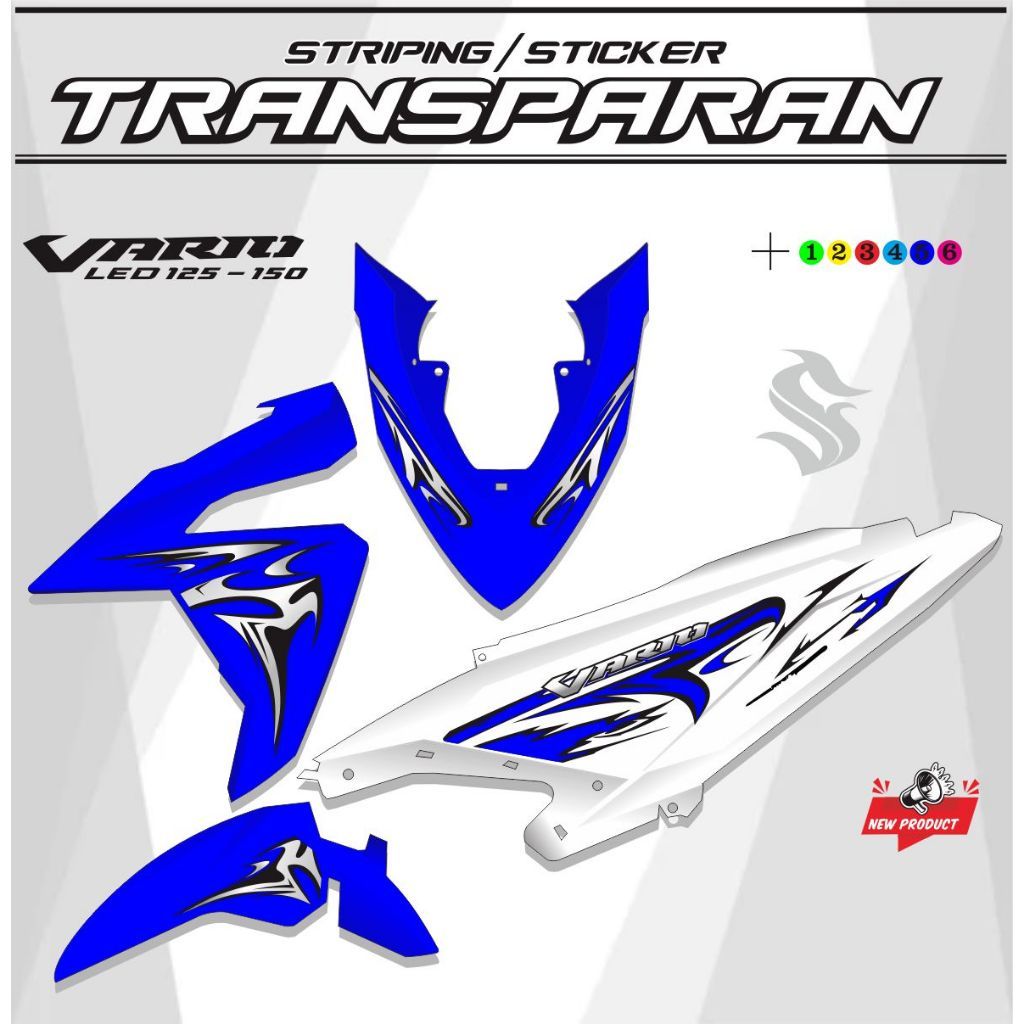 STRIPING STICKER POLET VARIO LED 125 FI OLD / STRIPING TRANSPARAN VARIO LED OLD