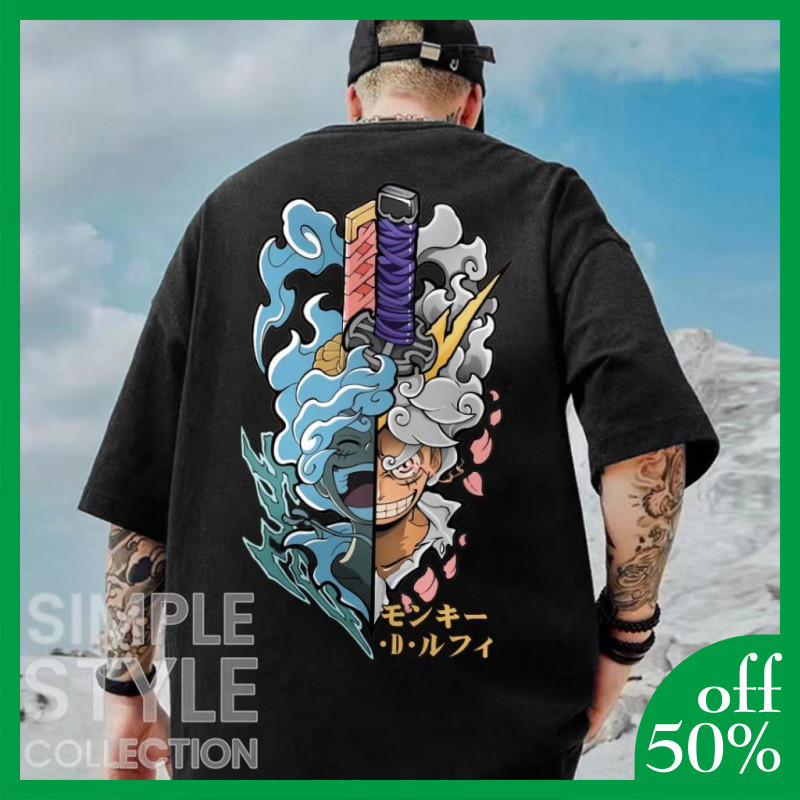 KAOS DISTRO HITAM JEPANG | BAJU KAOS PRIA WANITA | KAOS JEPANG LUFFY PEDANG A67| DISTRO KAOS PRIA WA