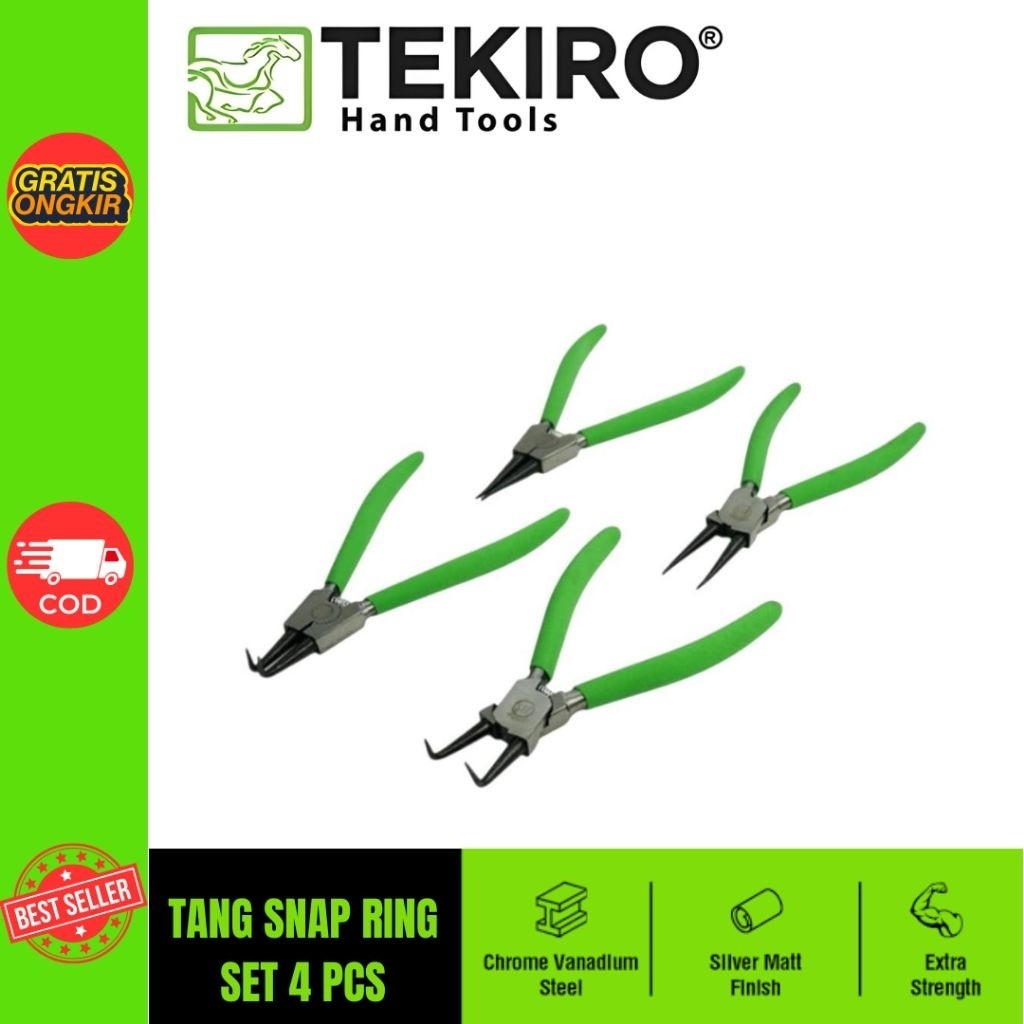 TEKIRO Tang Snap Ring Set 4 PCS Snap Ring Pliers Tang Snap Ring Set