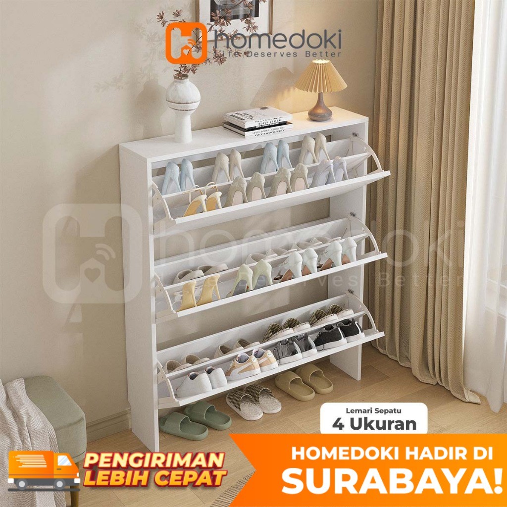 Homedoki Rak Sepatu Susun Tertutup/Rak Sepatu Tertutup/Rak Sepatu Minimalis