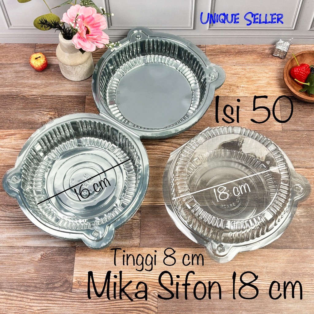 isi50 Mika Bolu Bulat Sifon 18 cm Tinggi 8 cm SP Mika Chiffon Siffon Chifon SF 18 SF 18cm 18 cm / Mi