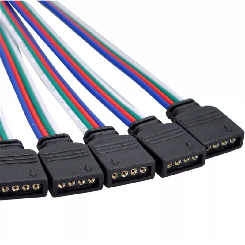 Konektor Lampu Strip LED RGB RGBW 4pin 5pin, Soket Plug Male & Female, Kabel Penghubung untuk Lampu 