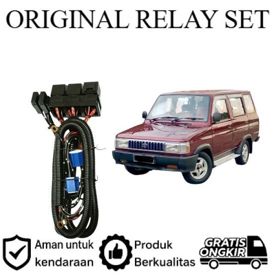 ORIGINAL Relay Set Lampu Utama LED H4  Mobil Toyota kijang Grand Extra Lie Cheng