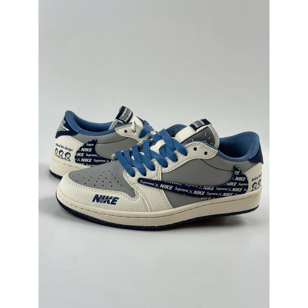 AJ1 Low Travis Scott x Supreme Swoosh Terbalik Original COD Stok Baru