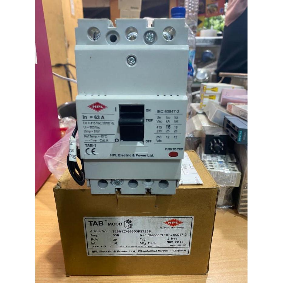 MCCB TAB 1 HPL 63A 3P / MCCB 3P 63A + UVT