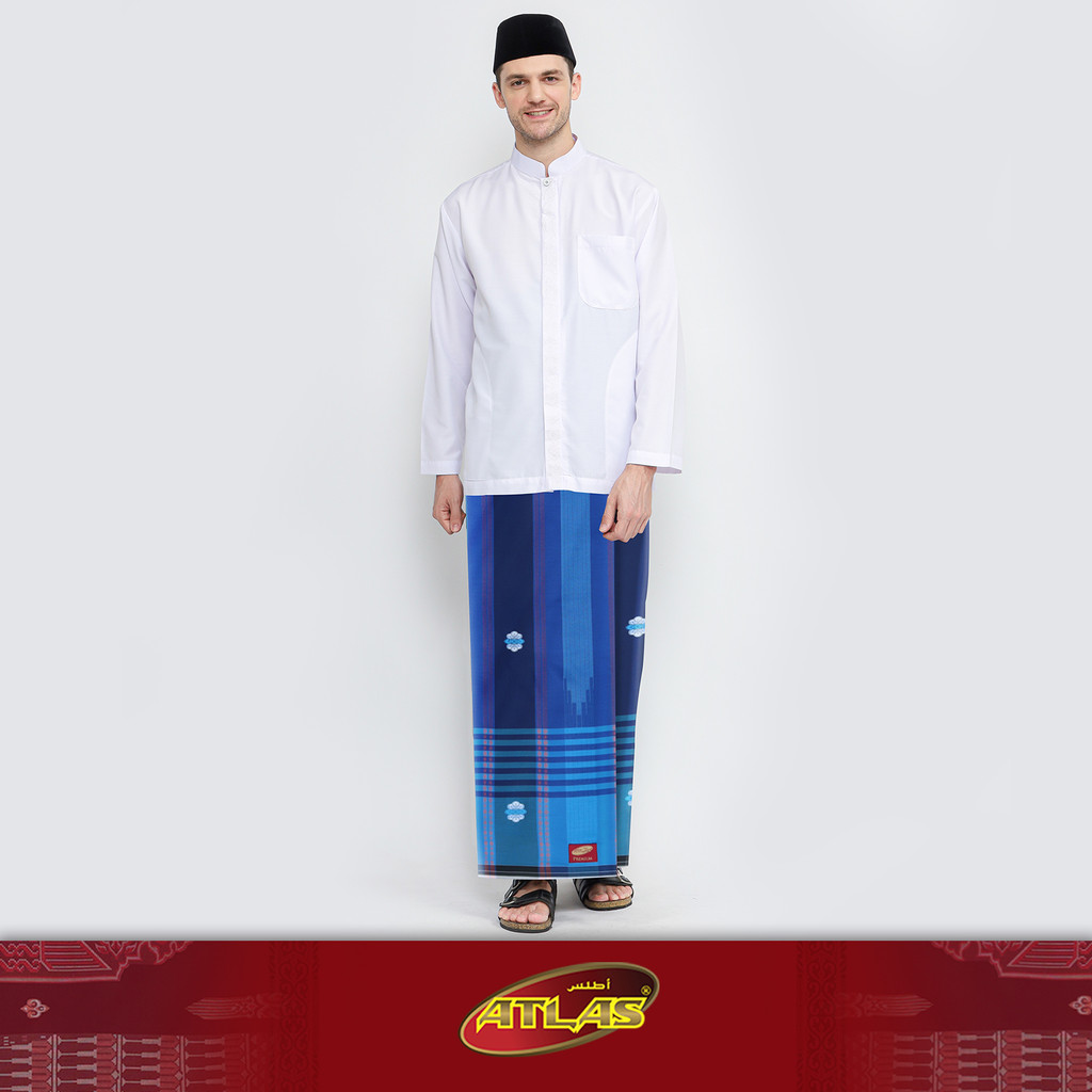 Sarung ATLAS Premium 780 Songket Gunung SJ Biru 02